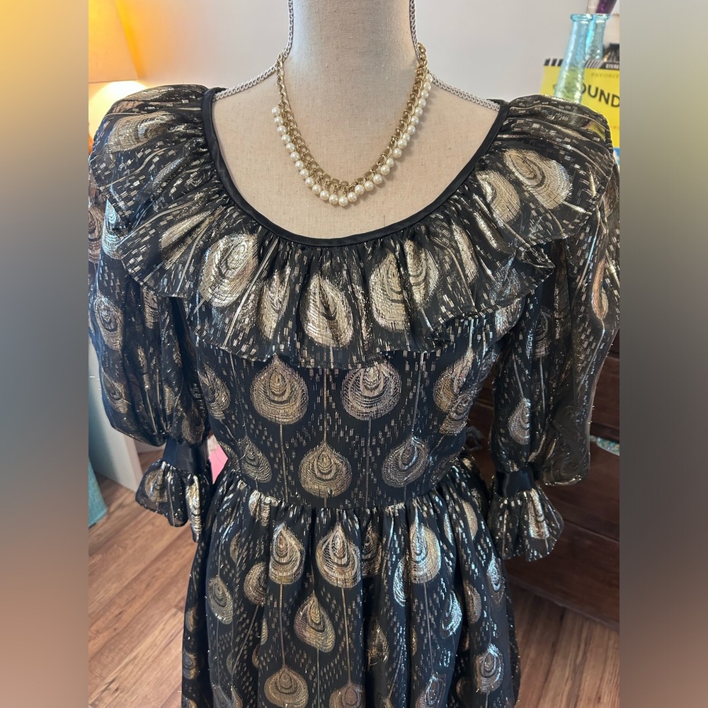 Vintage Art Deco Puff Sleeve Dress - Picture 7 of 11